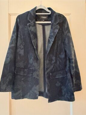 Liverpool Los Angeles Floral Jacquard Denim Blazer Jacket XS